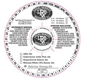 Legal Remedy Brewing Co. Solicitor Strong Ale November 2015