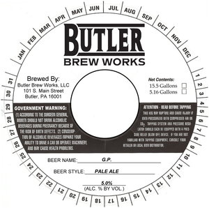 Butler Brew Works G.p. November 2015