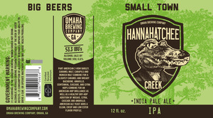 Omaha Brewing Company Hannahhatchee Creek IPA December 2015