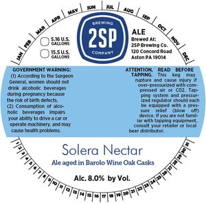 2sp Brewing Company Solera Nectar January 2016