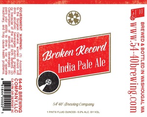 54-40 Brewing Company Broken Record December 2015