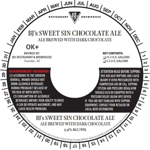 Bj's Sweet Sin Chocolate Ale December 2015