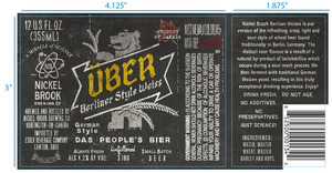 Nickel Brook Uber Weiss Beer 