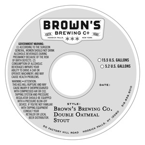 Brown's Brewing Co. Double Oatmeal Stout