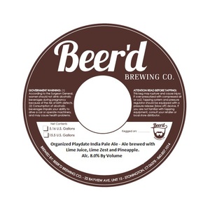 Beer'd Brewing Co. Organized Playdate India Pale Ale January 2016