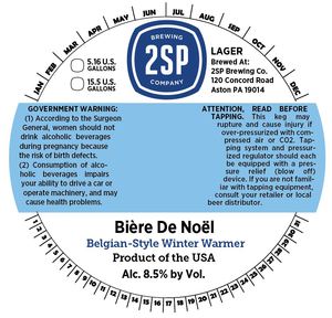 2sp Brewing Company BiÈre De NoËl January 2016