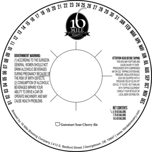 16 Mile Brewing Company, Inc Gutentart Sour Cherry Ale January 2016