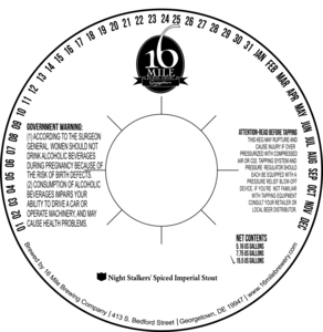 16 Mile Brewing Company, Inc Night Stalkers' Spiced Imperial Stout February 2016