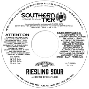 Southern Tier Brewing Company Cellar Vault Series: Riesling Sour January 2016
