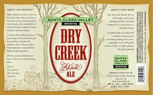 Santa Clara Valley Brewing Dry Creek Blonde Ale January 2016