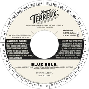 Bruery Terreux Blue Bbls January 2016