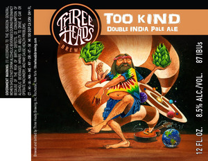 Three Heads Brewing Too Kind Double India Pale Ale January 2016