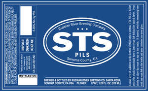 Russian River Brewing Company Sts Pils January 2016