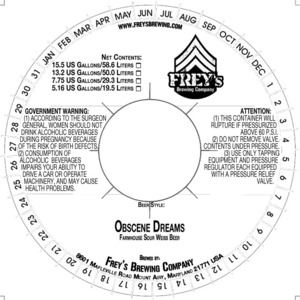 Frey's Brewing Company Obscene Dreams January 2016