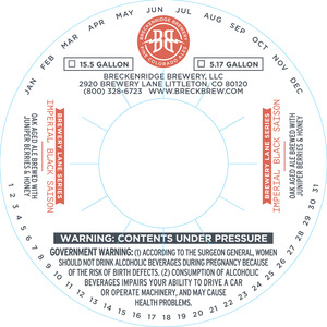 Breckenridge Brewery Imperial Black Siason January 2016