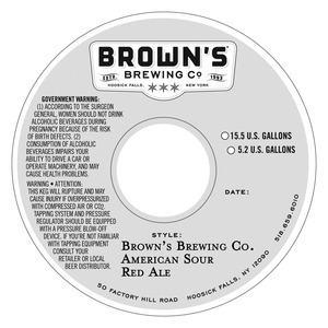 Brown's Brewing Co. American Sour Red Ale January 2016