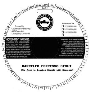 Country Boy Brewing Barreled Espresso Stout February 2016