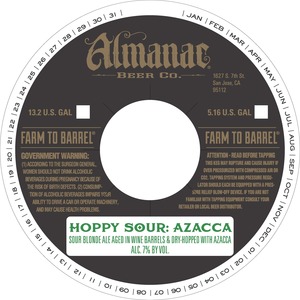 Almanac Beer Co. Hoppy Sour: Azacca January 2016