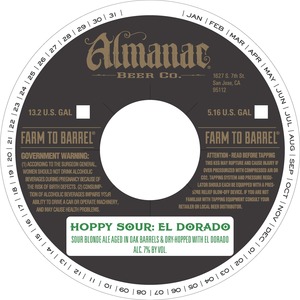 Almanac Beer Co. Hoppy Sour: El Dorado February 2016