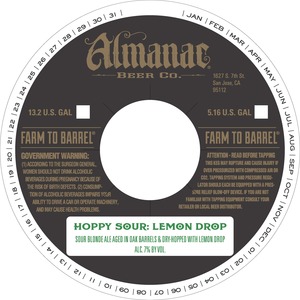 Almanac Beer Co. Hoppy Sour: Lemon Drop January 2016