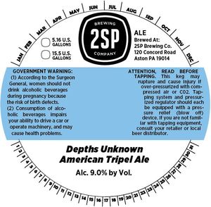 2sp Brewing Company Depths Unknown American Tripel February 2016
