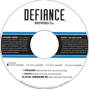 Defiance Brewing Co. Thrasher-er February 2016