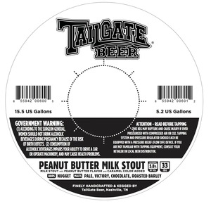 Tailgate Peanut Butter Milk Stout March 2016