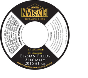 Elysian Brewing Company Elysian Fields Specialty 2016 #1 February 2016