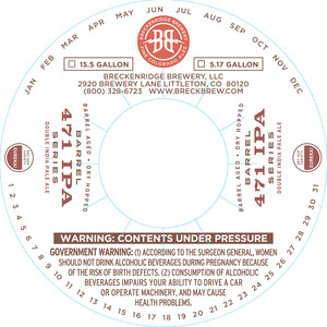 Breckenridge Brewery Barrel 471 IPA Series Double IPA-eureka! February 2016