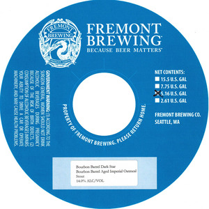 Fremont Brewing Bourbon Barrel Dark Star March 2016