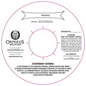Orpheus Brewing Atalanta March 2016