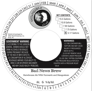 Intangible Ales Bad News Brew February 2016