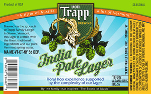 Von Trapp Brewing India Pale Lager March 2016