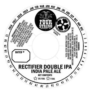 Four String Brewing Co. Rectifier Double IPA March 2016