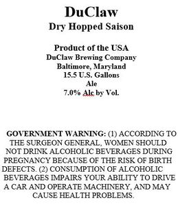 Duclaw Brewing Dry Hopped Saison