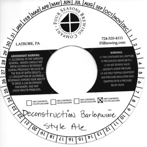 Four Seasons Brewing Company, Inc. Deconstruction Barleywine March 2016