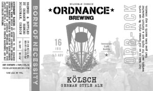 Ordnance Brewing Kolsch March 2016