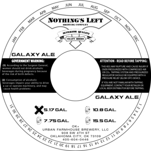 Nothing's Left Brewing Co Galaxy Ale March 2016