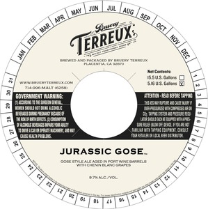 Bruery Terreux Jurassic Gose March 2016
