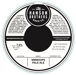 Hanson Brothers Beer Co. Mmmhops Pale Ale March 2016
