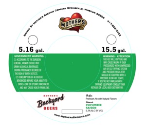 Mother's Brewing Cucumber Saison March 2016