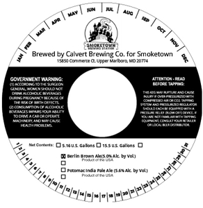 Smoketown Brewing Company Berlin Brown Ale March 2016