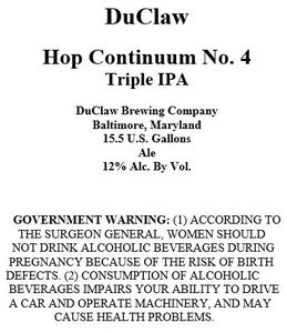 Duclaw Brewing Hop Continuum No.4