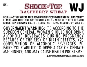 Shock Top Raspberry Wheat Raspberry Wheat March 2016