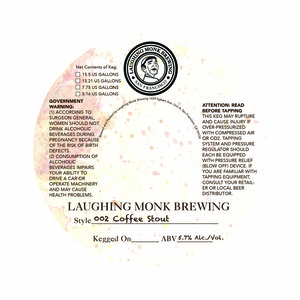 Laughing Monk Brewing 002 Coffee Stout March 2016