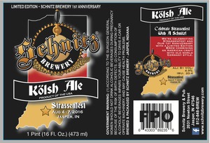 Schnitz Brewery Kolsh Ale April 2016