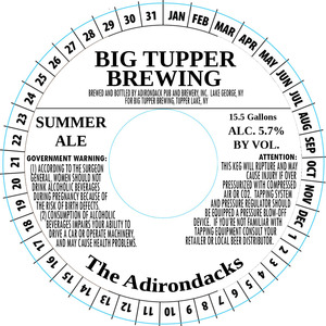 Big Tupper Brewing Summer Ale March 2016