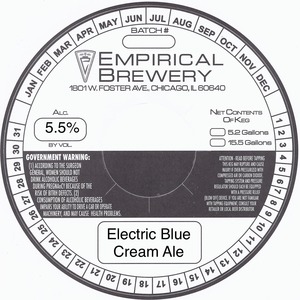 Electric Blue Cream Ale March 2016
