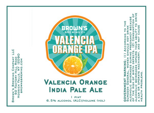 Brown's Brewing Co. Valencia Orange India Pale Ale April 2016