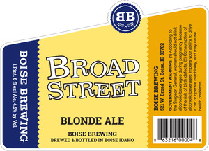 Boise Brewing Broad Street Blonde March 2016